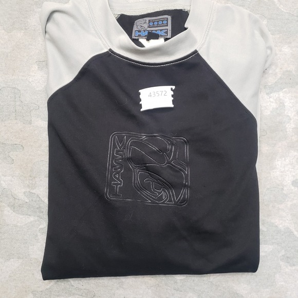 Vintage Hawk Shirt Mens XL Black Y2K Pullover Long Sleeve Skateboarding Raglan - Picture 10 of 10